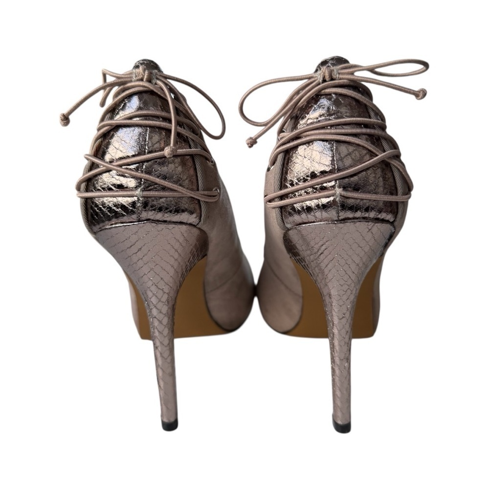 New York and Company Taupe Suede Lace Back Cushioned Pumps High Heels Womens 9 - Picture 9 of 16